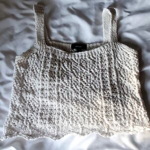 Aqua knit ivory tank top size small